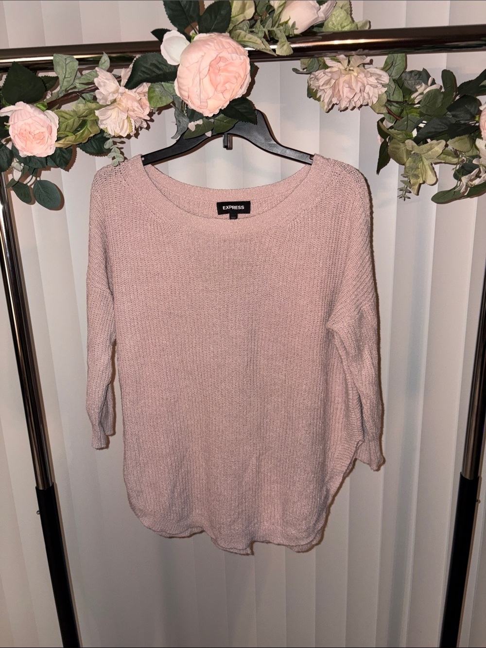 Express Light Blush Crewneck Knit Sweater